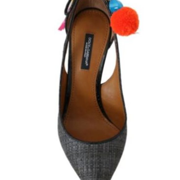 Authentic Dolce & Gabbana straw tassel Pom pom pumps - Picture 4 of 9